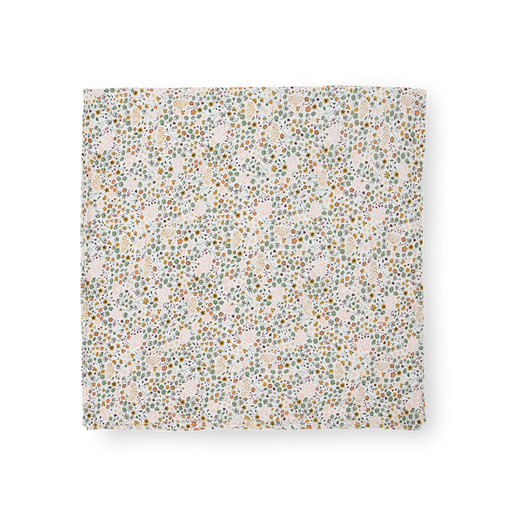 Gentle infant muslin blankets by Little Unicorn, Stretch Knit Swaddle Blanket in Pressed Petals.