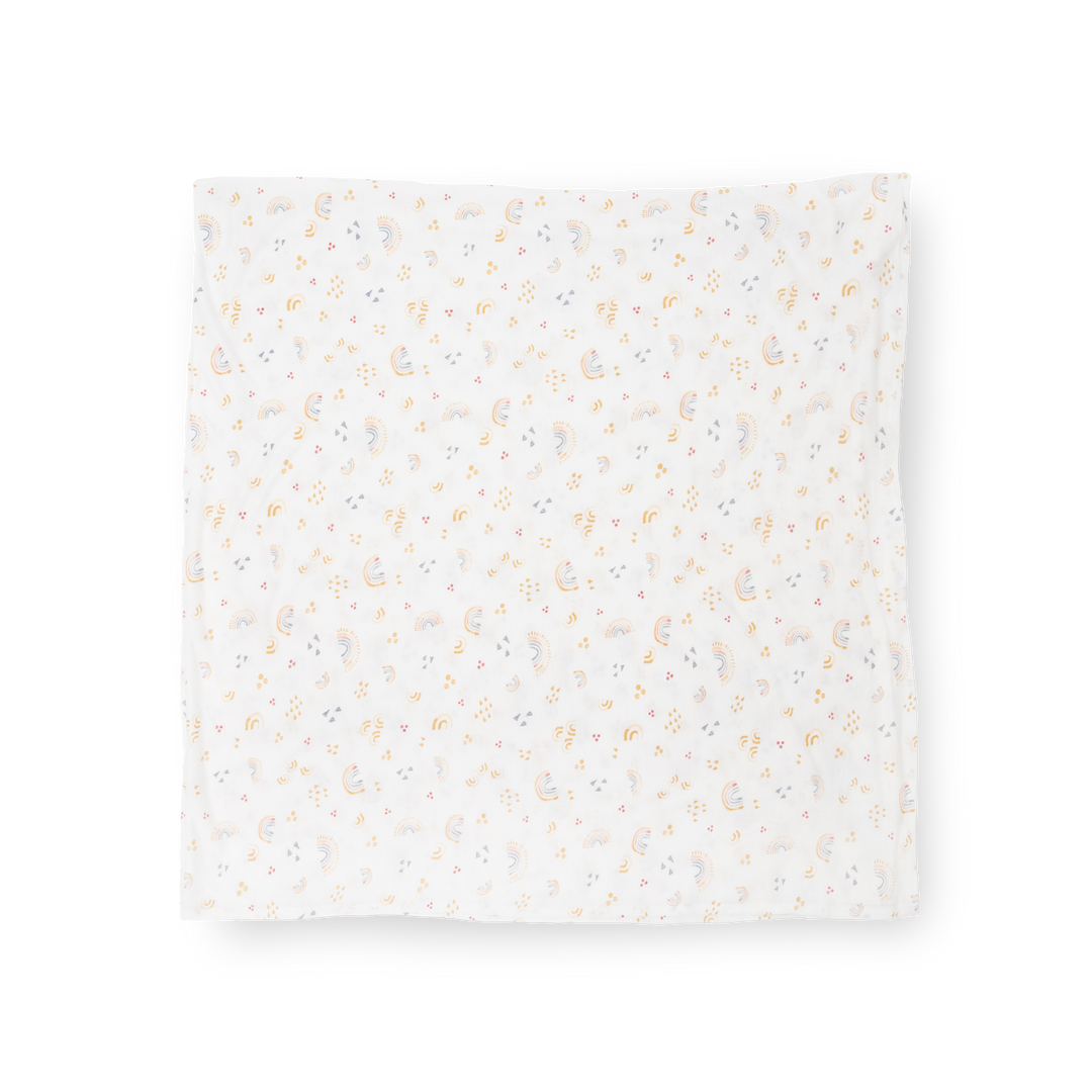 Little Unicorn baby blankets, Stretch Knit Swaddle Blanket 2 Pack - Rainbows, soft and breathable for newborns