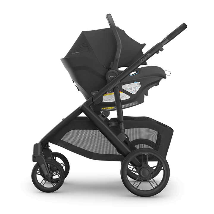 UPPAbaby Vista V3 Jake with Aria V2 Jake side view — top-rated newborn travel system from birth