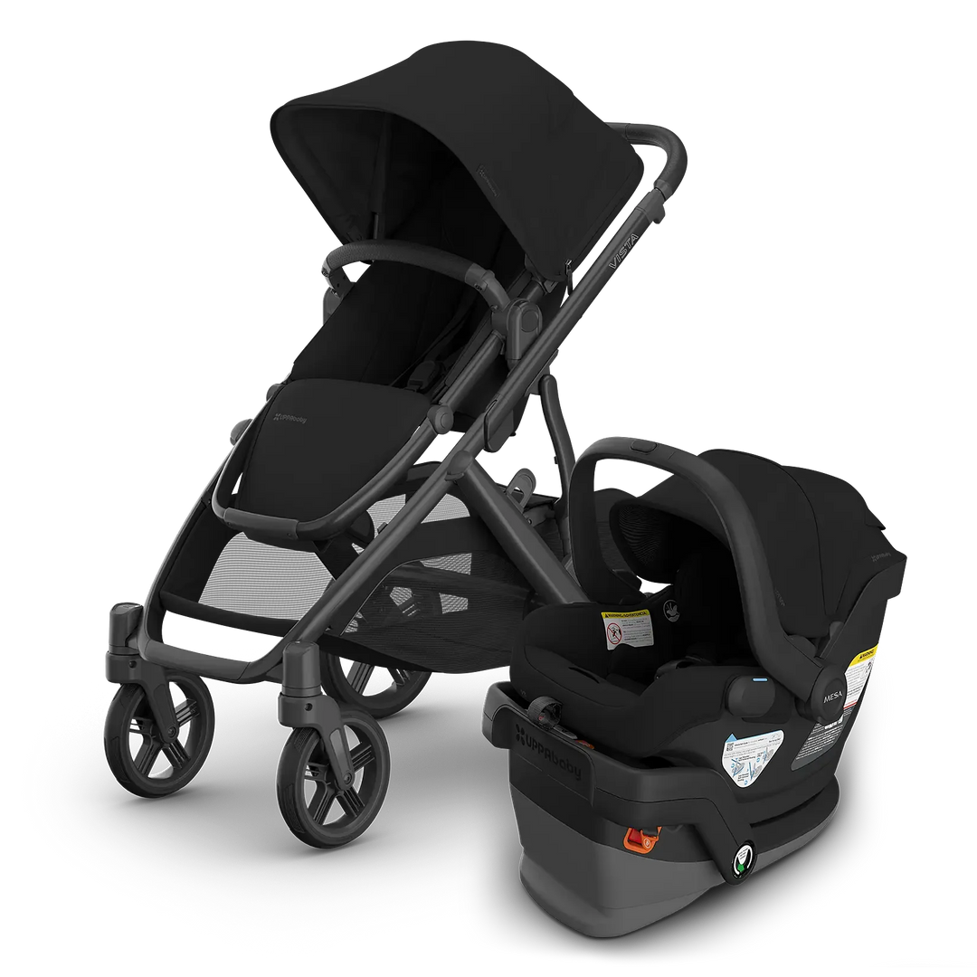 UPPAbaby Vista V3 stroller and Mesa V3 infant car seat in James Black, travel system