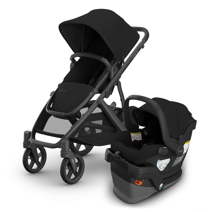 UPPAbaby Vista V3 stroller and Mesa V3 infant car seat in James Black, travel system