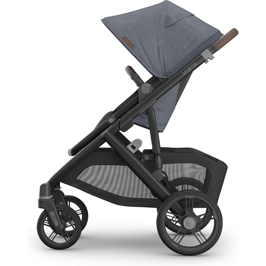 Left side view Julian Uppababy Vista V3 Stroller, infant stroller with smooth ride