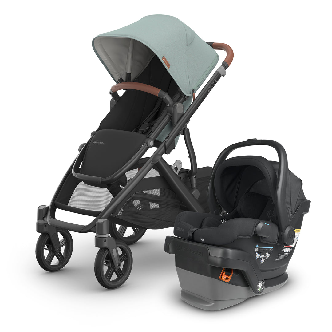 UPPAbaby stroller Vista V3 and Mesa V2 baby car seat in Hazel and Jake