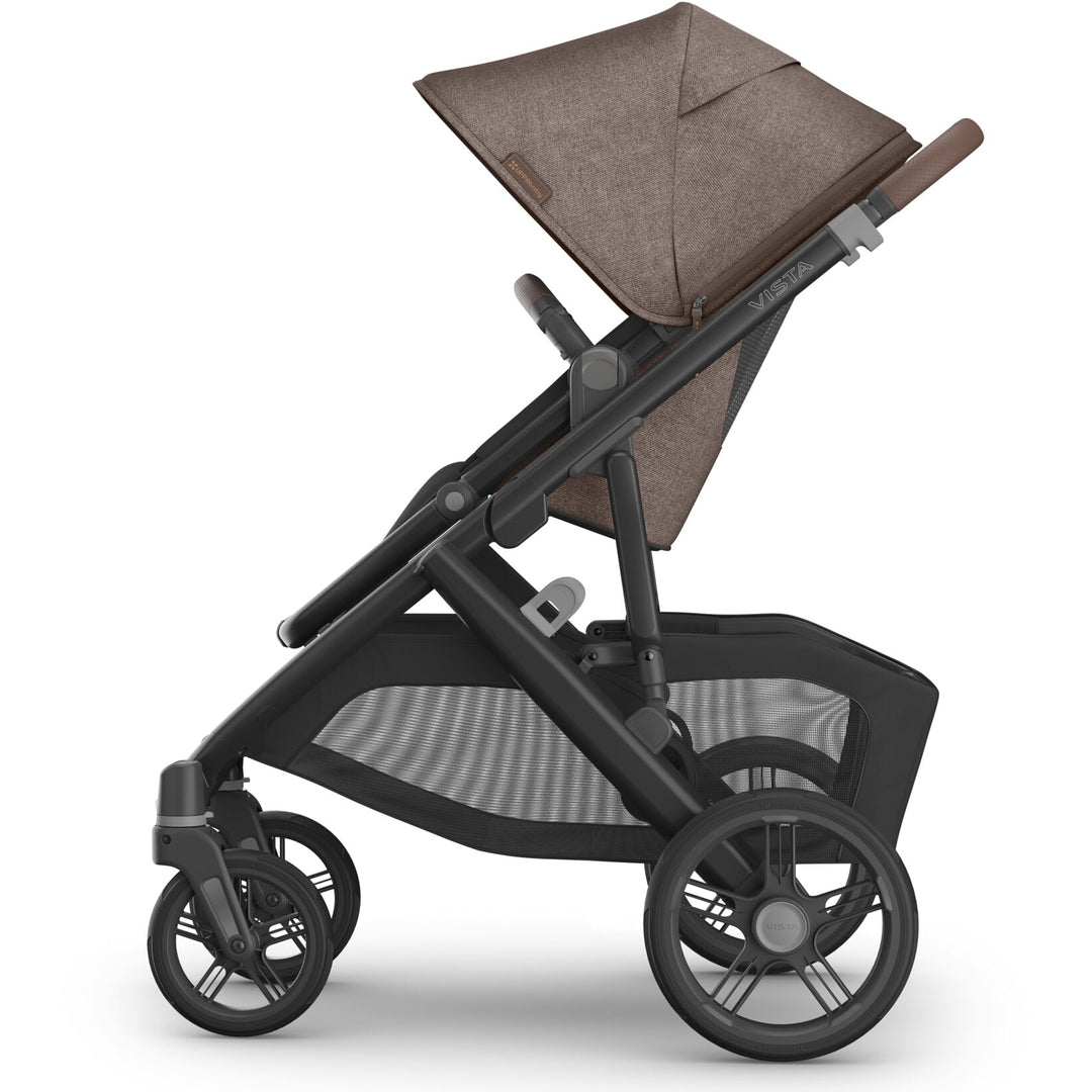 Left side view Owen Uppababy Vista V3 Stroller, infant stroller with smooth ride
