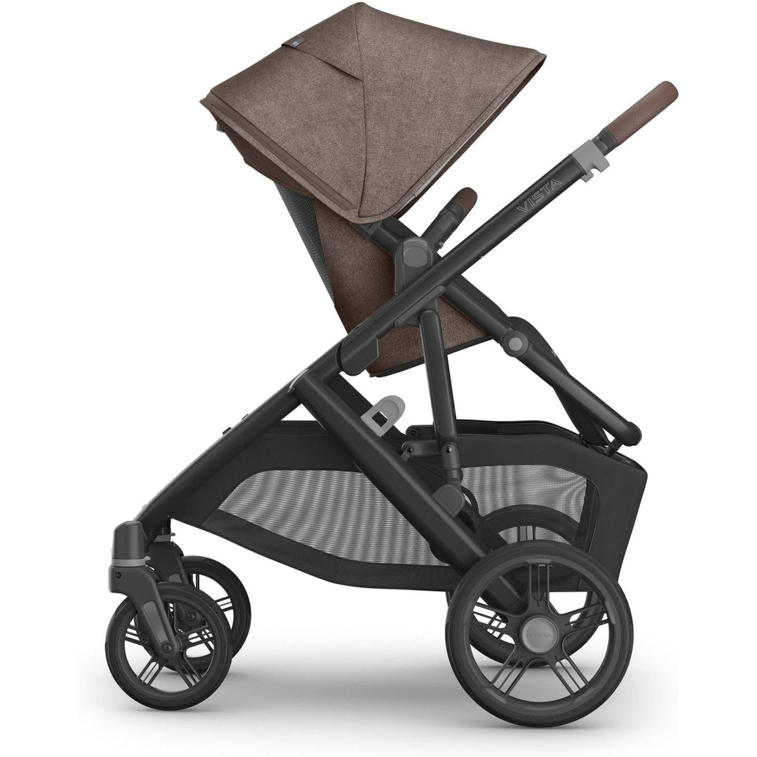 Reversed side view Owen Uppababy Vista V3 Stroller, safest stroller for growing families