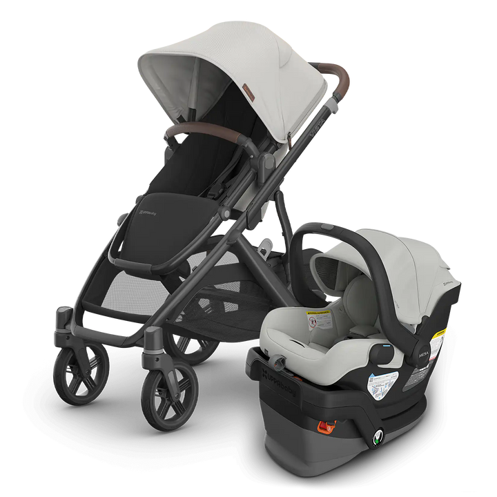 UPPAbaby Vista V3 + Mesa V3 travel system, Savannah Pearl Gray stroller and infant car seat