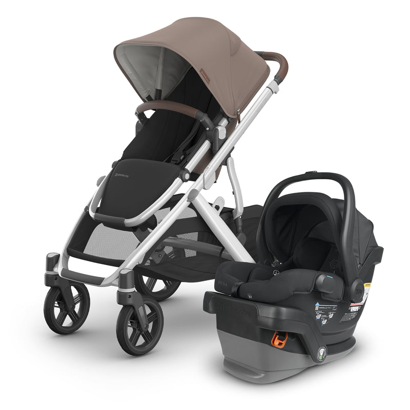 UPPAbaby Vista stroller and Mesa car seat in Theo and Jake