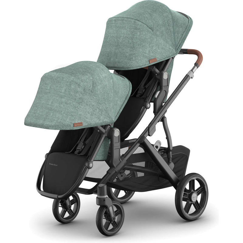 Double sunshade view Gwen UPPAbaby Rumbleseat V3, stroller seat travel system for toddler