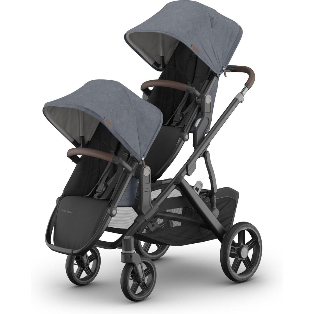 Double setup Jullian UPPAbaby Rumbleseat V3, safest stroller for toddler and infant