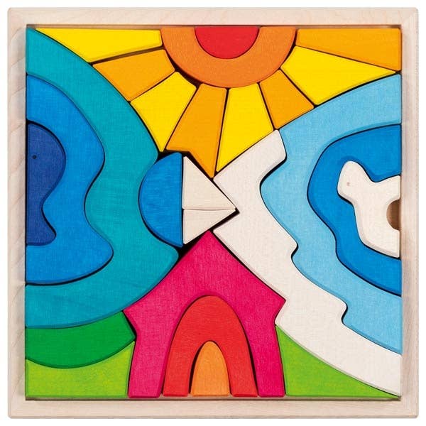 goki polar bear wooden landscape puzzle 