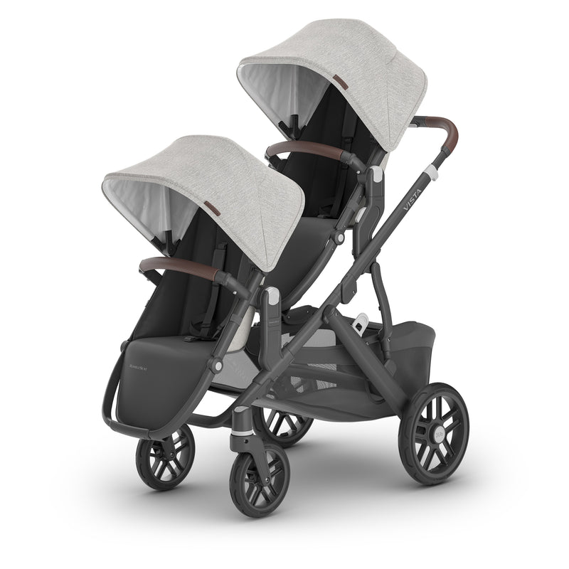 UPPAbaby best double stroller Anthony Vista V2 with gray rumbleseats