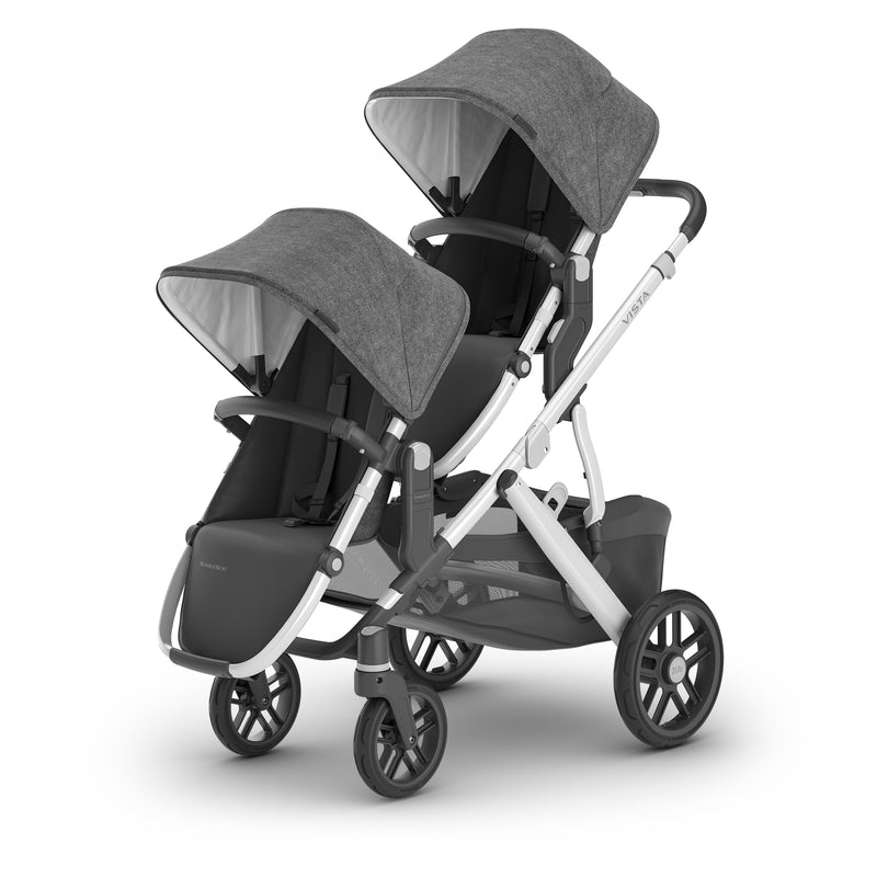 UPPAbaby Vista V2 stroller double in Jordan with rumble seats in grey