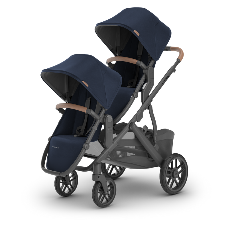 UPPA baby Noa Vista V2 stroller for twins with rumble seats in navy blue 