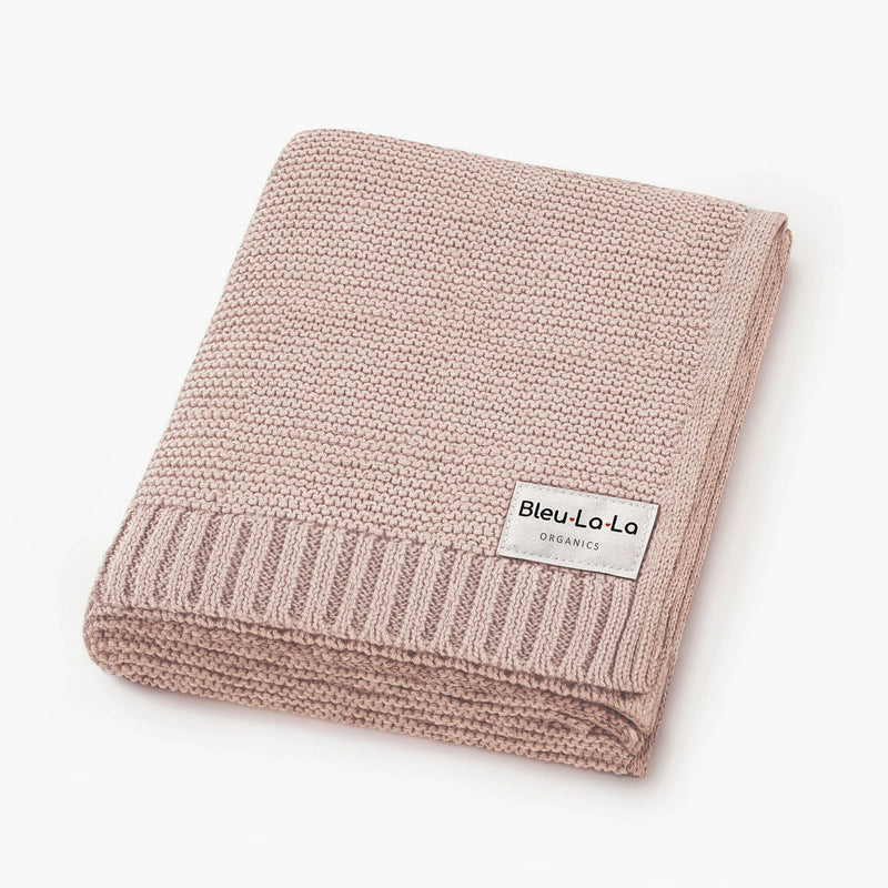 Bleu La La Heritage 100% Organic Cotton Knitted Swaddle Blush Pink