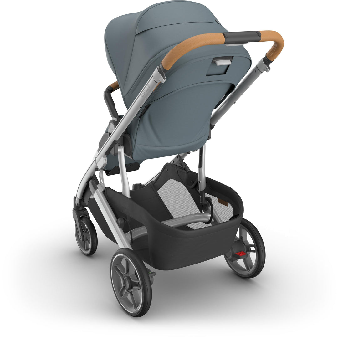 Rear view of uppa baby  Cruz V3 Stroller in Callum, highlighting modular stroller frame and smooth lines for modern parents