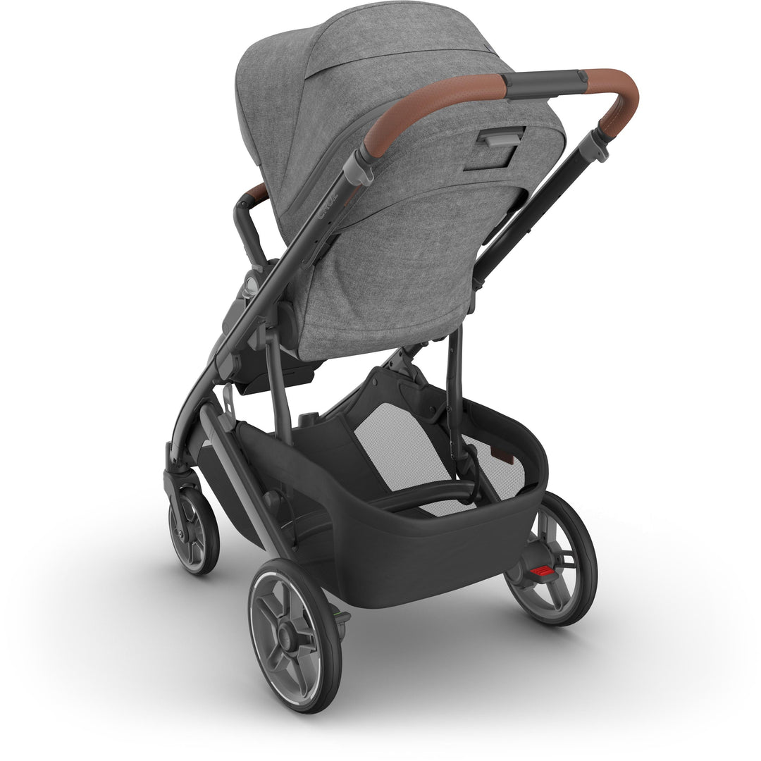 Rear profile of Uppababy Cruz V3 Stroller in Greyson color, highlighting modular stroller frame and clean modern lines