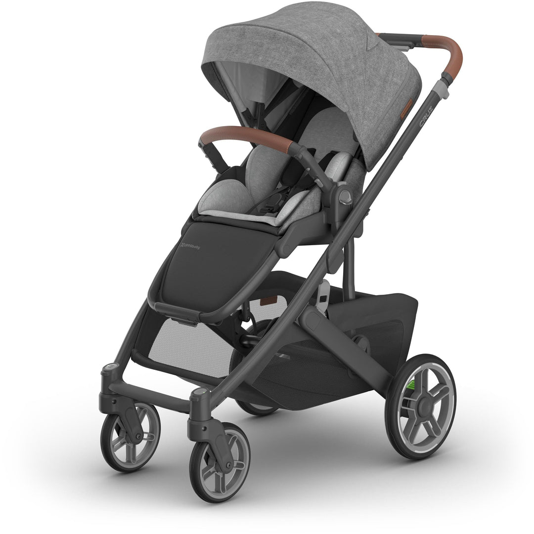 Seat insert detail on uppa baby  Cruz V3 Stroller in Greyson, offering newborn bassinet comfort and support for infants