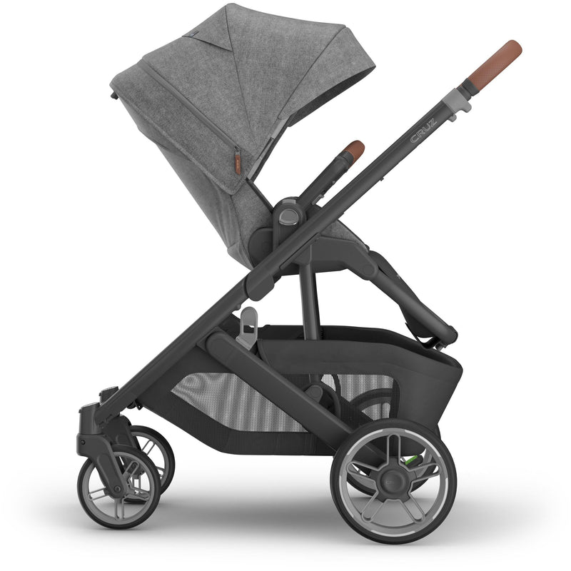 Reversed seat profile of Uppababy Cruz V3 Stroller Greyson, ideal single to double stroller option for flexible use