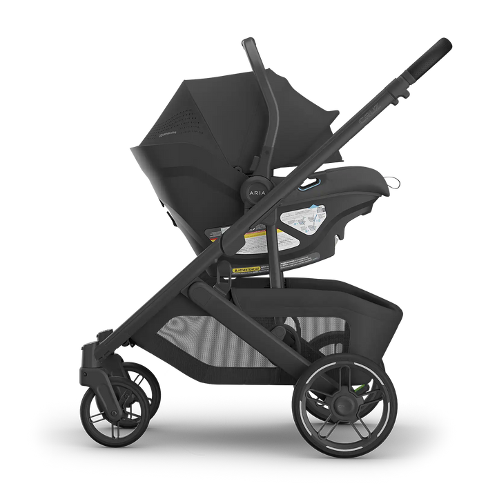 UPPAbaby Cruz V3 Jake with Aria V2 Jake side — best black compact stroller and infant car seat bundle