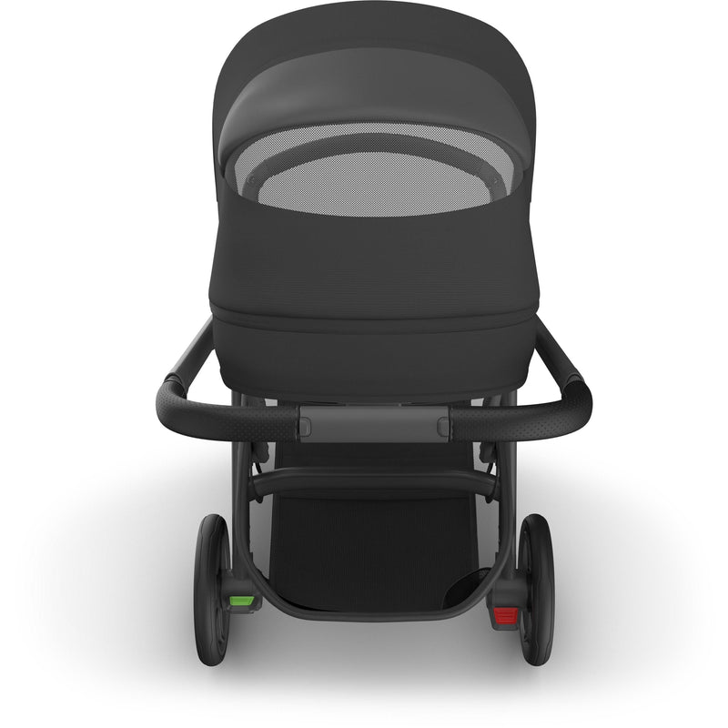 Top view of Uppababy stroller cruz v3 Jake with peekaboo window, designed for great suspension and smooth rides