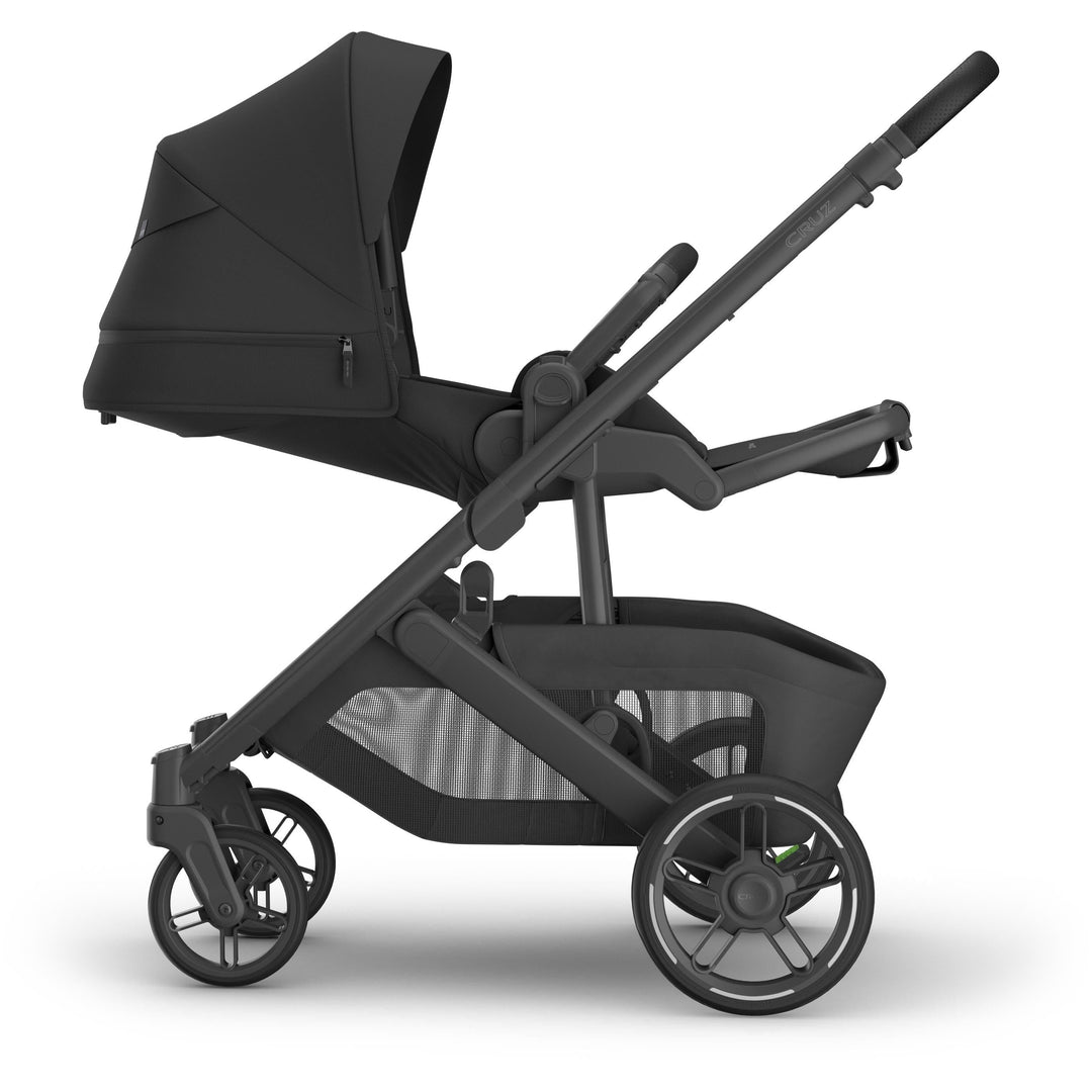 Side reclined seat of Uppababy Cruz V3 Stroller Jake, stroller from newborn to toddler stages with comfort in mind