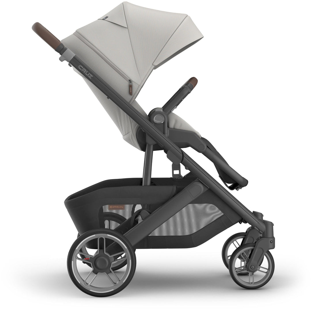 Right side profile of Uppababy Cruz V3 Stroller Savannah, perfect baby stroller for modern families on the go