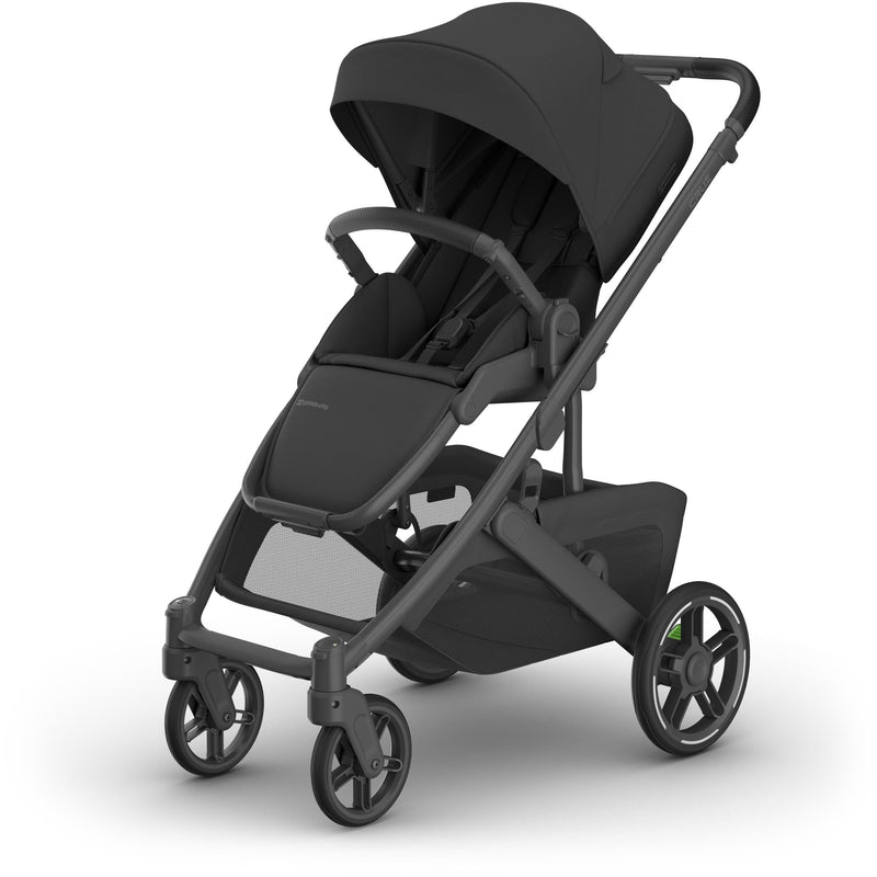 Jake Cruz V3 UPPAbaby stroller shown left, designed for best infant travel system use with Mesa V3 seat.