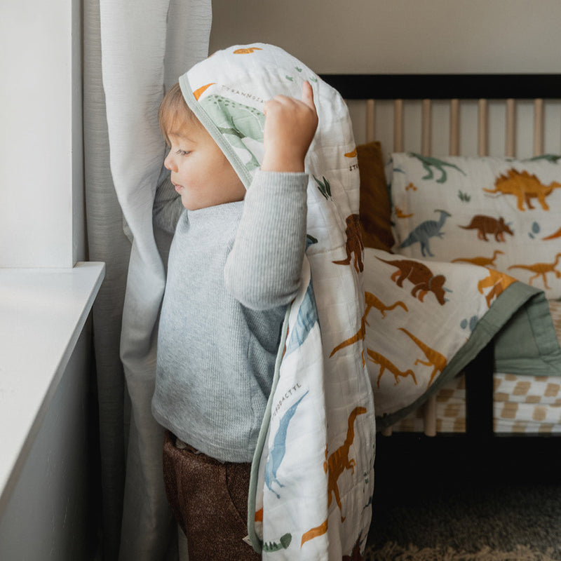 Little Unicorn Toddler Hooded Towel - Dino Names, hooded towels for babies in fun design