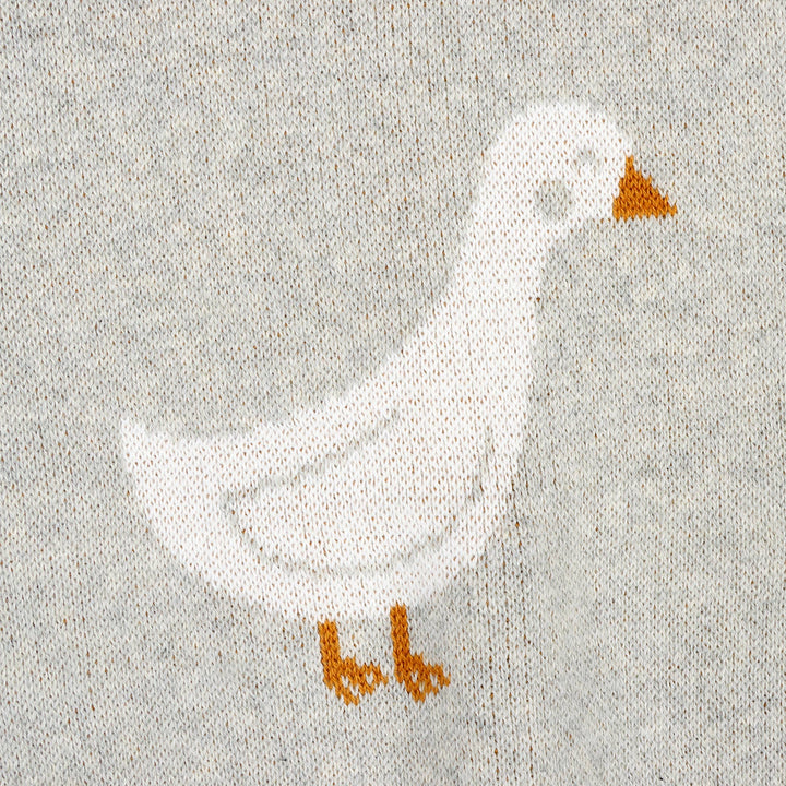 Viverano Organics Duck Waddle Knitted Baby Blanket, a plush baby boy blanket for comfort and cuddle time.