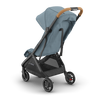 Sleek and modern UPPAbaby Minu V3 Dillan baby stroller, rear angle. Lightweight design perfect for everyday adventures.