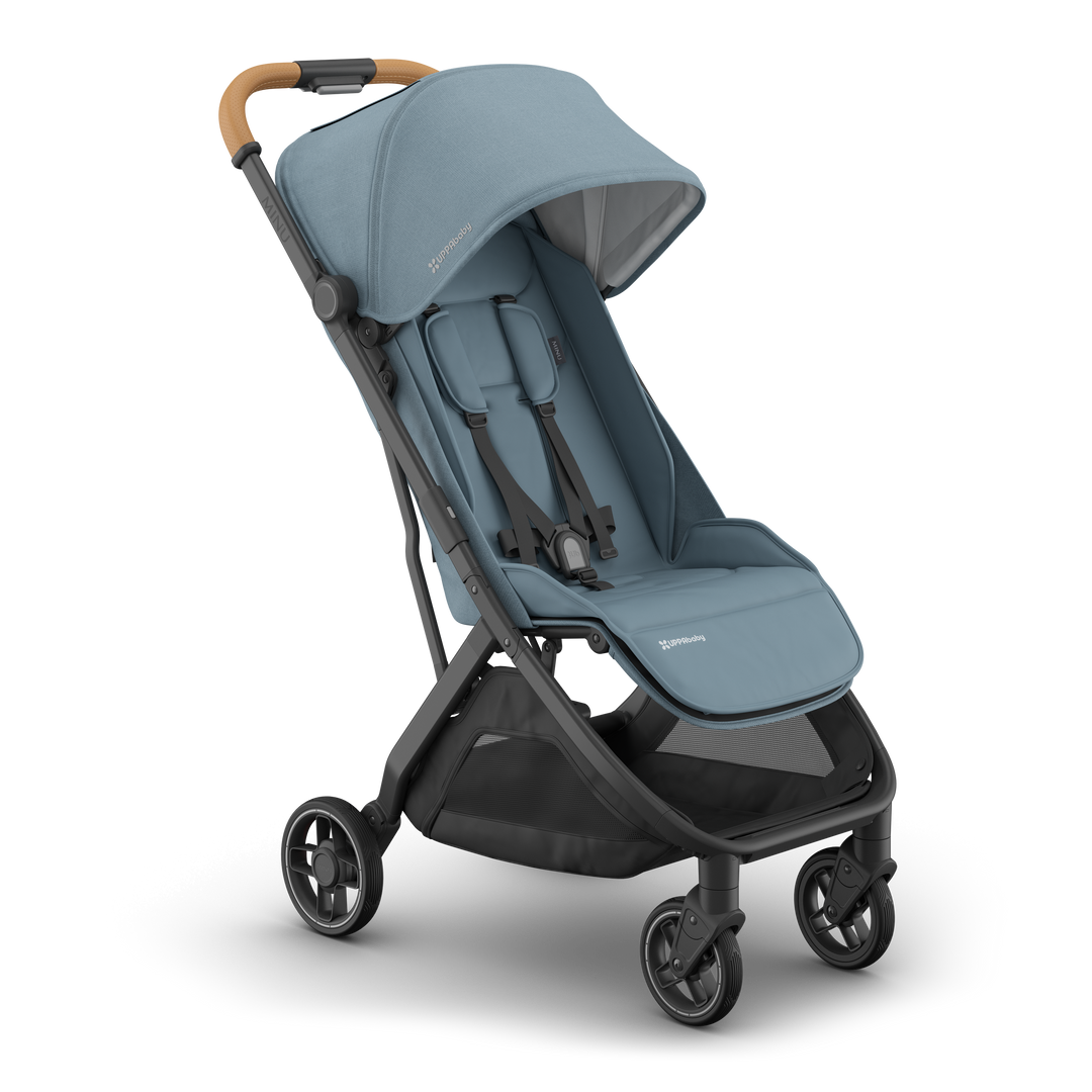 UPPAbaby Minu V3 Dillan stroller, right-side angle. A best stroller option for parents who prioritize convenience.