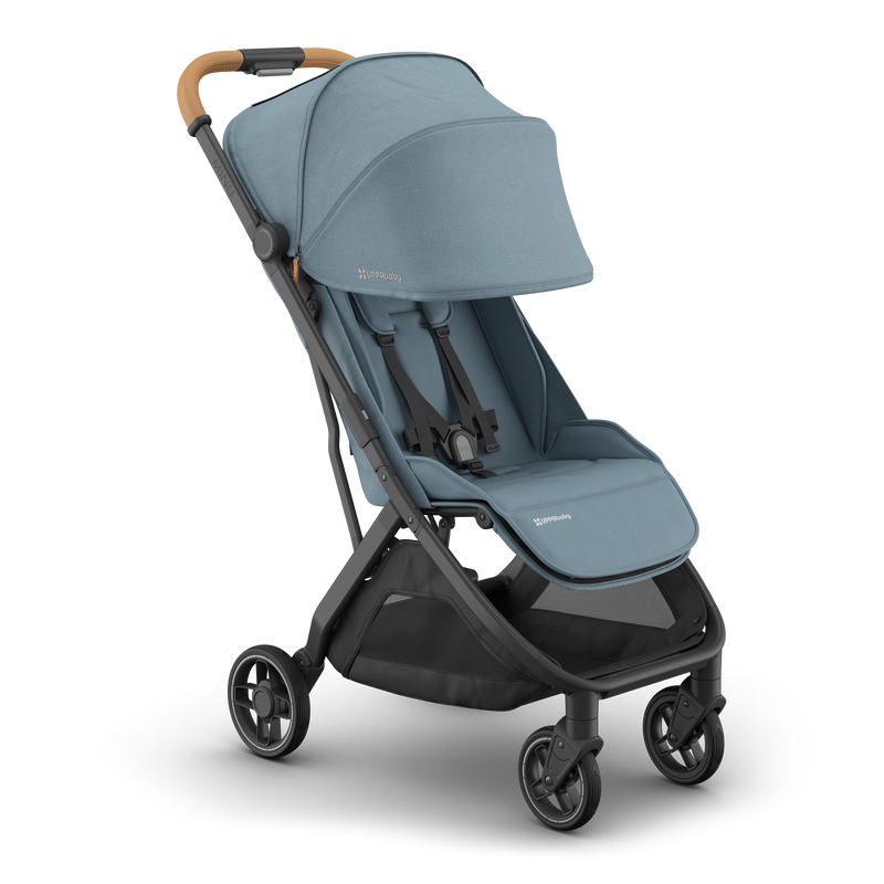 Right-side view of UPPAbaby Minu V3 Dillan umbrella stroller with sunshade. A compact and stylish travel essential.