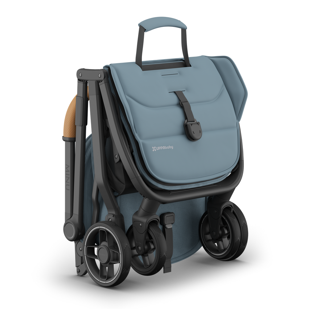 Effortlessly carry the UPPAbaby Minu V3 in Dillan, a lightweight and easy-to-fold baby stroller.