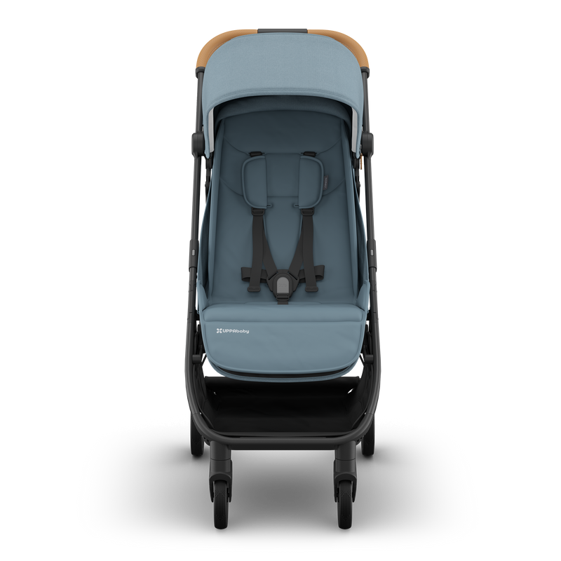 A stylish and functional travel stroller, the UPPAbaby Minu V3 in Dillan is a top pick.