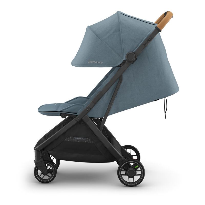 The UPPAbaby Minu V3 in Dillan offers a smooth ride, making it the best stroller for travel.