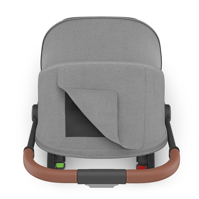 Best stroller for urban families, UPPAbaby Minu V3 Greyson, overhead view.