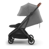 UPPAbaby Minu V3 Greyson stroller, side-left view showing key features for a smooth stroll.