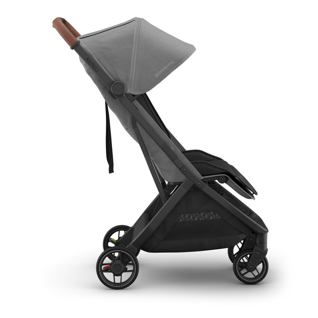 Stroll with ease in UPPAbaby Minu V3 Greyson, side-right view, perfect for travel.