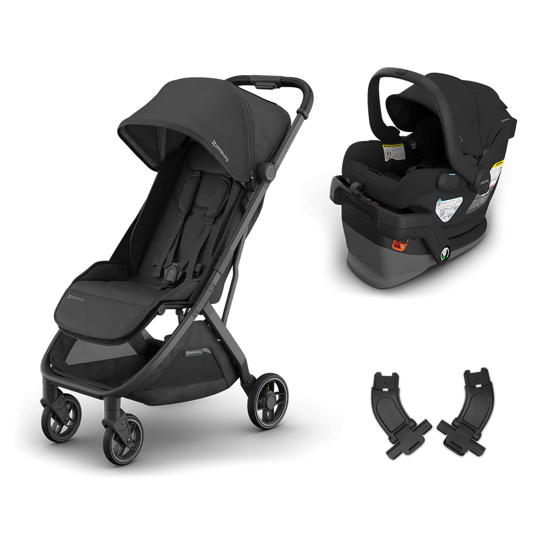 UPPA baby minu v3 with mesa v3 infant car seat in jake black, adapters included