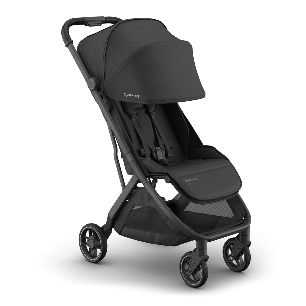 Lightweight stroller UPPAbaby Minu V3 Jake, three-quarter right view, portable and easy to maneuver.