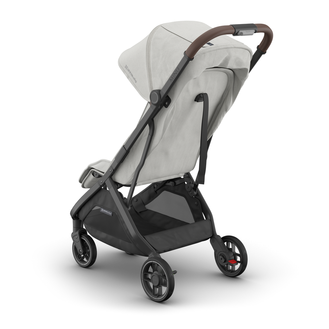 UPPAbaby Minu V3 Savannah Ð lightweight stroller with sunshade for added protection.