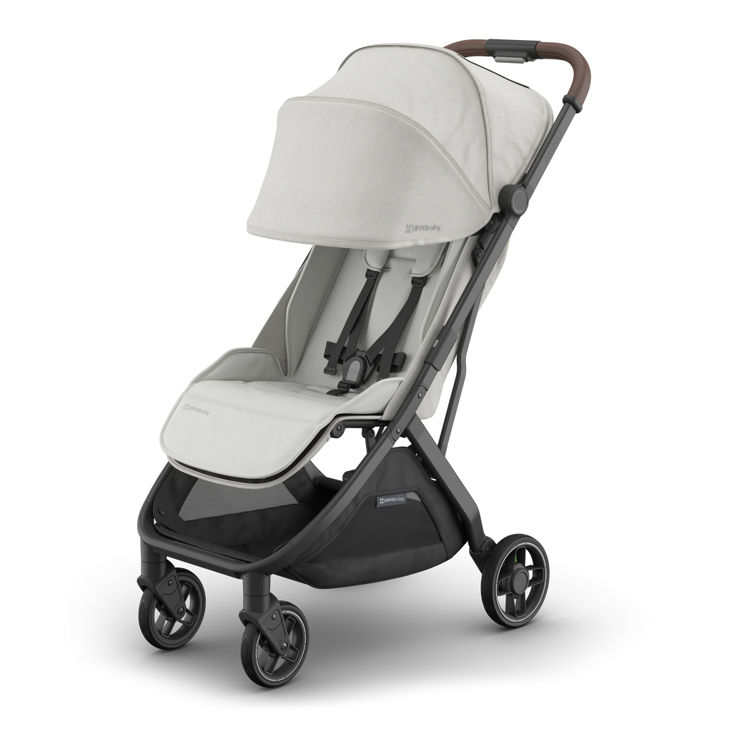 UPPAbaby Minu V3 Savannah with sunshade Ð perfect travel stroller for sunny days.