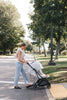 With its sleek design, the UPPAbaby Minu V3 in Savannah makes a perfect umbrella stroller.