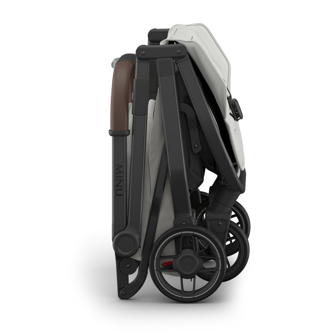 The UPPAbaby Minu V3 in Savannah, a toddler stroller with a quick and easy fold.