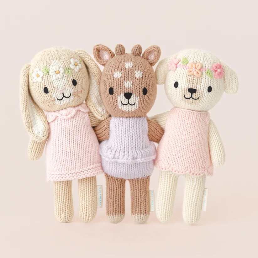 Create sweet memories with Cuddle + Kind Tiny Animals Hannah the Bunny toy animals for playtime fun.