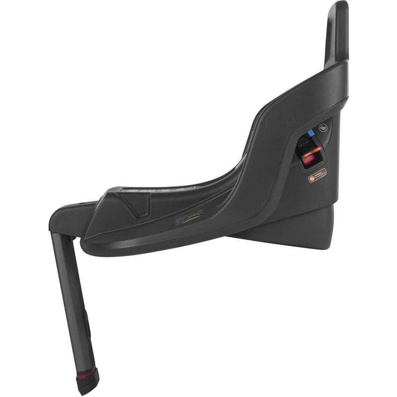 Short leg position on the Uppababy Aria V2 Base, showing flexibility and premium safety design in this top-rated infant car seat.