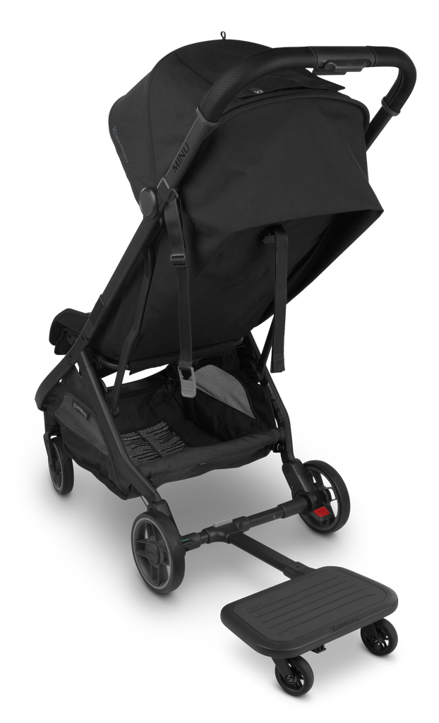 The UPPAbaby Minu V3 in Magic Black makes an ideal stroller for families on the go.