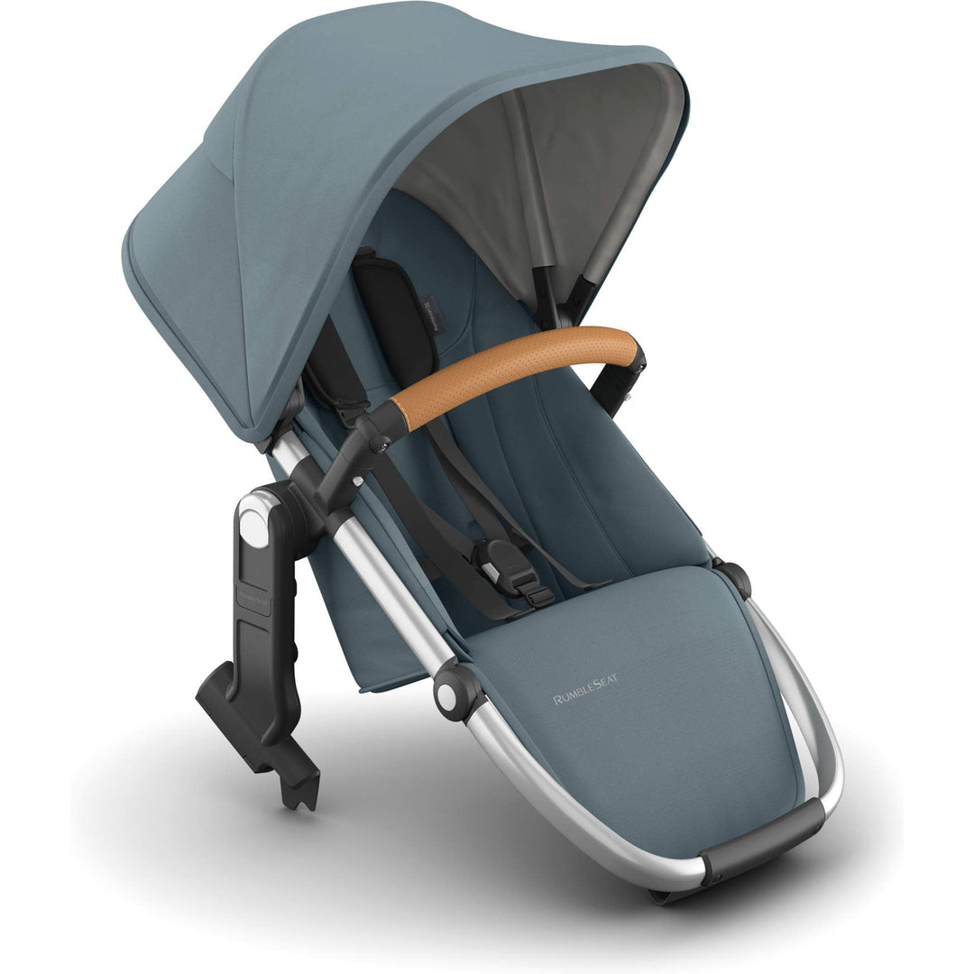 uppababy rumble seat hazel UPPAbaby RumbleSeat V3, Julian: Dusty Blue / Carbon Frame / Chestnut Leather