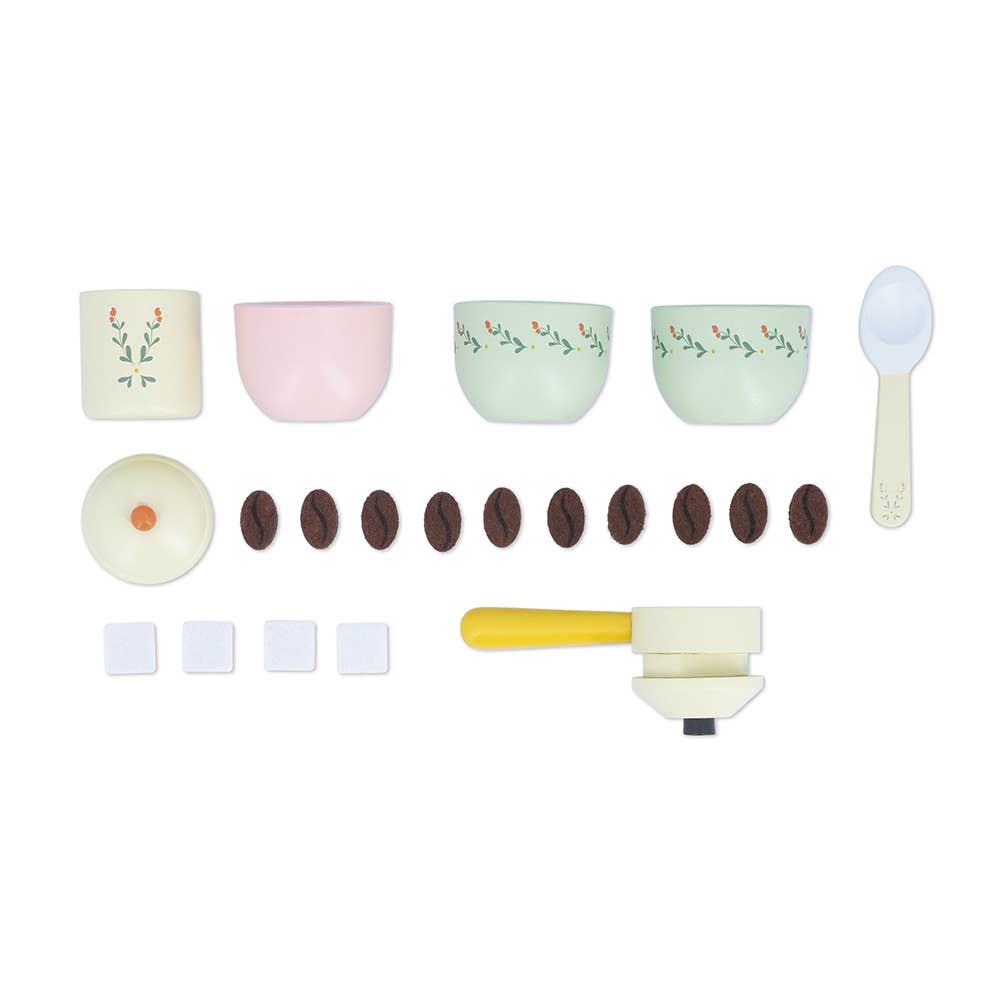 Flatlay for Janod Wood Cottage Chic Coffee Maker Set 