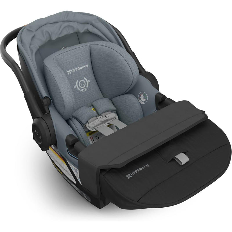 The Uppababy Aria V2 Infant Car Seat in Callum ensures peace of mind for parents on the go.
